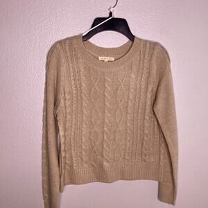Copper Key Beige Cable Knit Sweater Medium Large